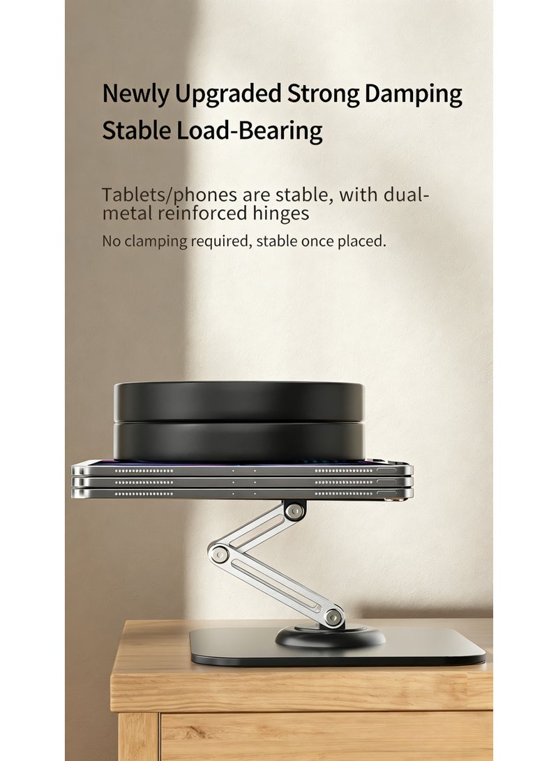 حامل تابلت قابل للدوران 360° بتصميم ثلاثي المحاور ثابت، قابل لتعديل الارتفاع وتحمل وزن ثقيل، متوافق مع أجهزة التابلت حتى 13 بوصة - Image 4